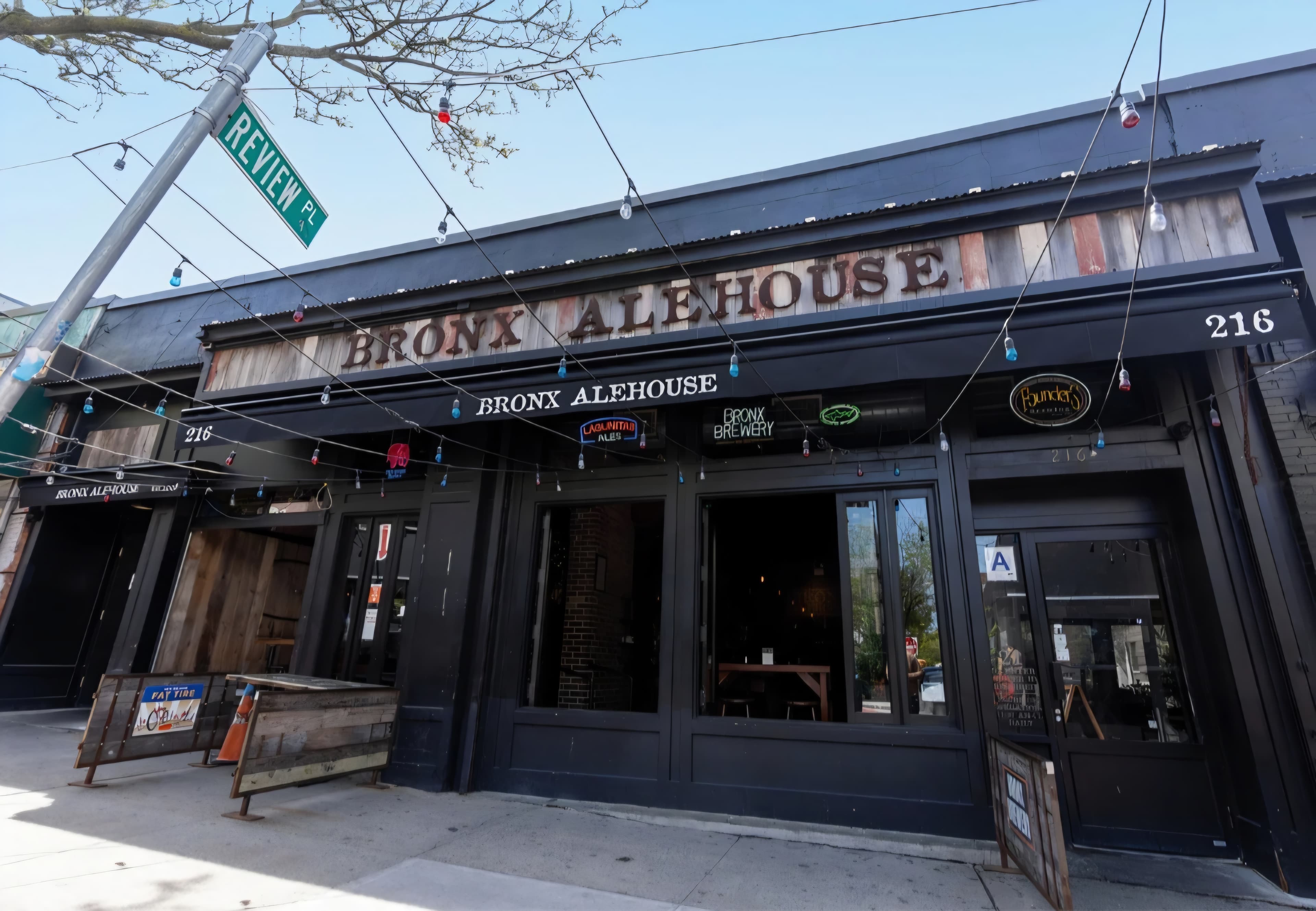 Bronx Alehouse — interior and bar, craft beer and pub fare, Kingsbridge